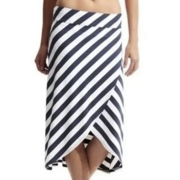 Athleta Dresses & Skirts - Atheta Ribbon Stripe Faux Wrap Tulip Hem Midi Size XS - NWOT